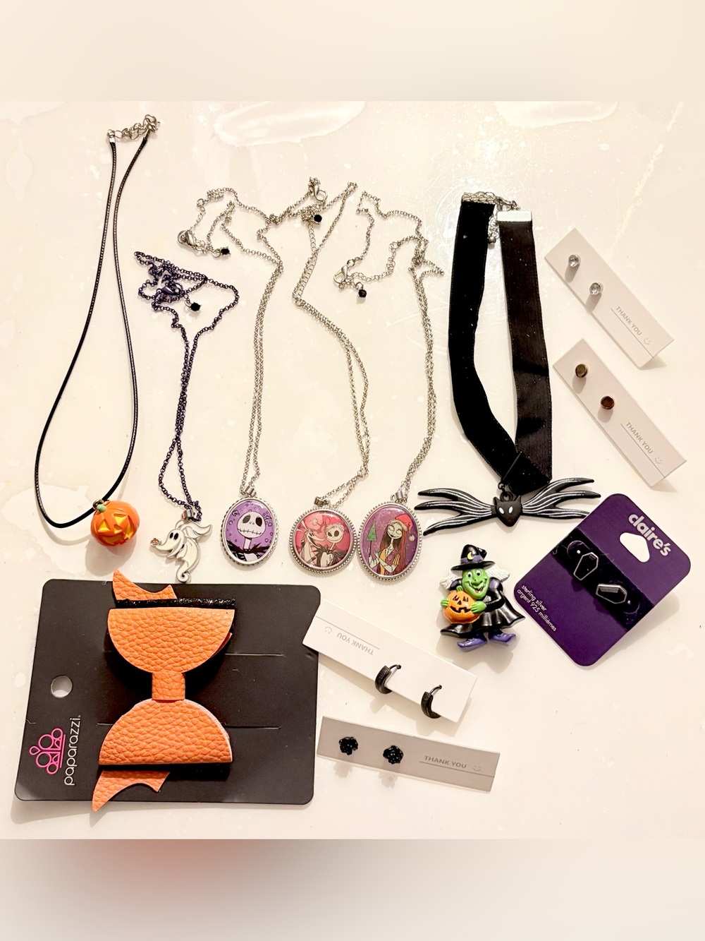 Disney Halloween Necklace & Earring Set of 12pc - Black, Orange, Purple, Green